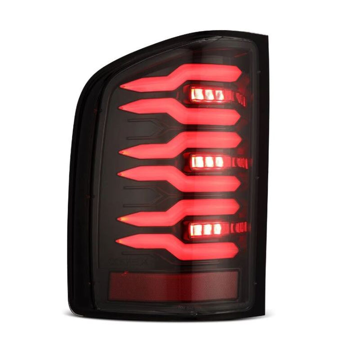 AlphaRex 07-13 Chevrolet Silverado 1500 (Ex. Hybrid Models) LUXX-Series LED Tail Lights Alpha-Black - Bull Strap