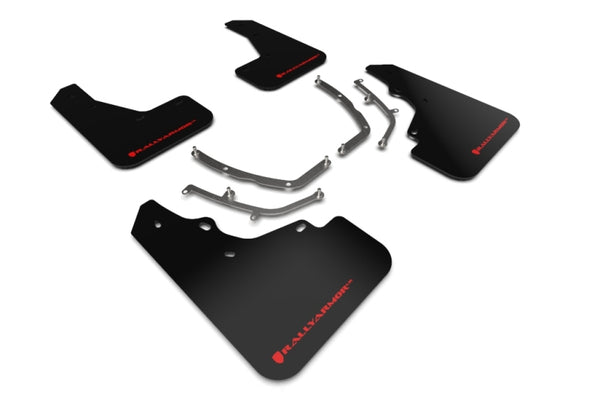 Rally Armor 19-25 Mazda3 Hatchback Black UR Mud Flap w/Red Logo - Bull Strap