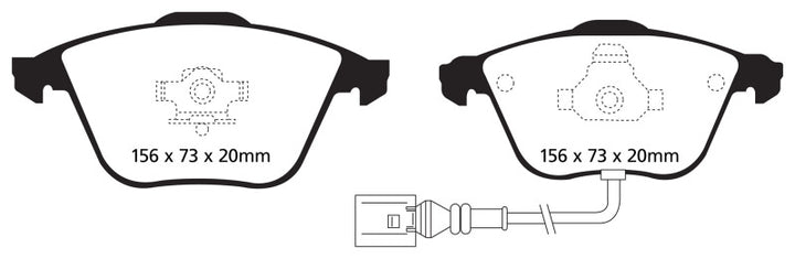 EBC 08-11 Volkswagen CC 3.6 Redstuff Front Brake Pads - Bull Strap
