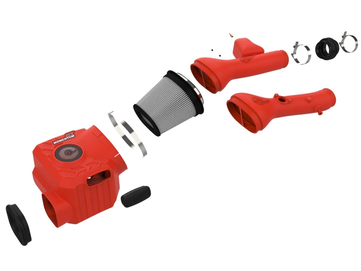 aFe Momentum GT Red Edition Cold Air Intake System w/ Pro DRY S Filt Toyota FJ Cruiser 07-23 V6-4.0L - Bull Strap