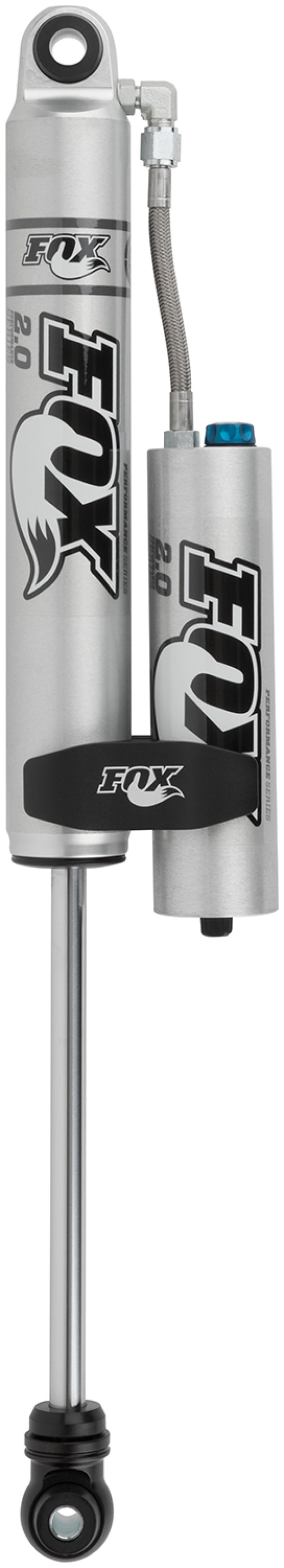 Fox 2.0 Factory Series 8.1in. Smooth Body R/R Shock w/CD Adj. (Alum) Std Travel / Eyelet Ends - Blk - Bull Strap