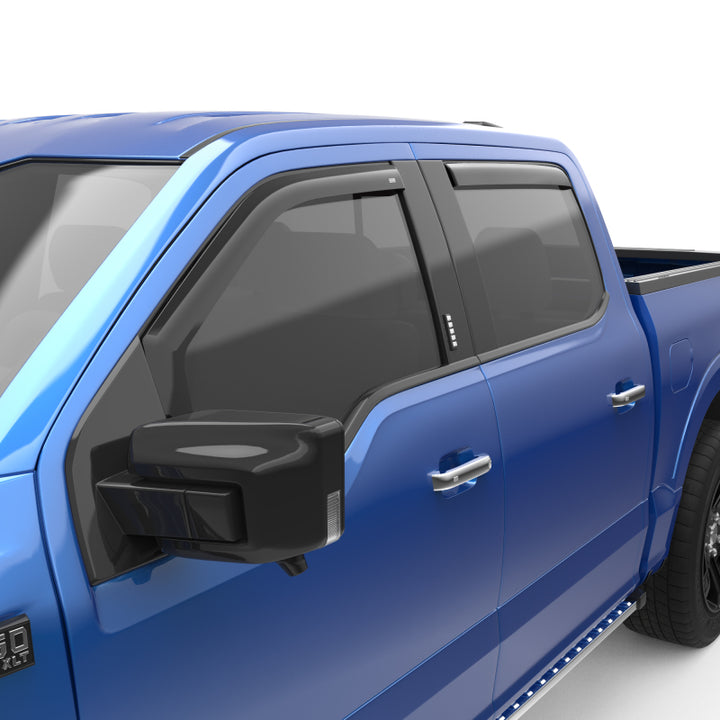 EGR 15-23 Ford F150 Crew Cab In-Channel Window Visors - Set of 4 (573491) - Bull Strap