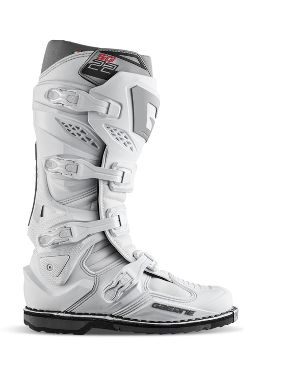 Gaerne SG22 Boot White Size - 12 - Bull Strap