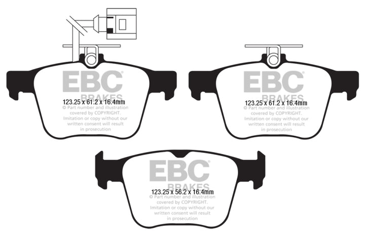 EBC 2018 Audi TT Quattro Redstuff Rear Brake Pads - Bull Strap