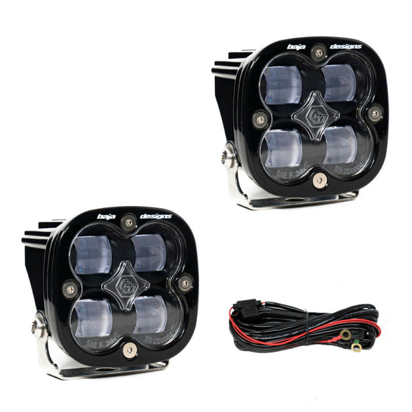Baja Designs Squadron SAE LED Auxiliary Light Pod Pair - Clear - Bull Strap