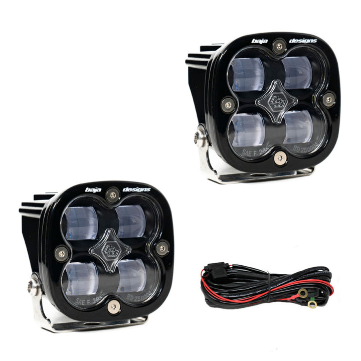 Baja Designs Squadron SAE LED Auxiliary Light Pod Pair - Clear - Bull Strap
