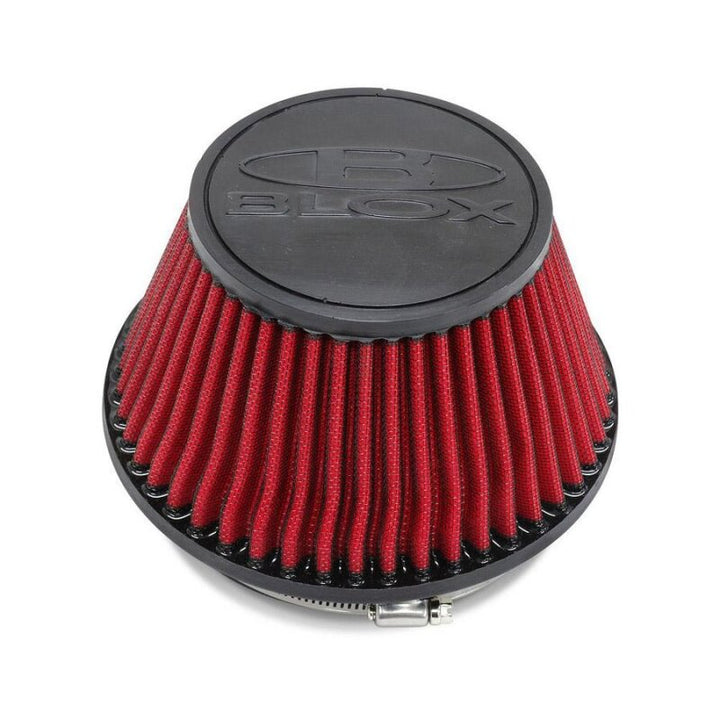 BLOX Racing Shorty Performance 5in Air Filter w/3in Velocity Stack and Coupler Kit - Bull Strap