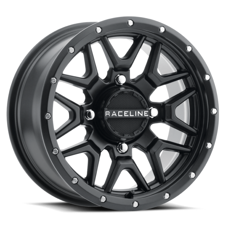 Raceline A94B Krank 14x7in / 4x156 BP / 38mm Offset / 132.5mm Bore - Satin Black Wheel - Bull Strap