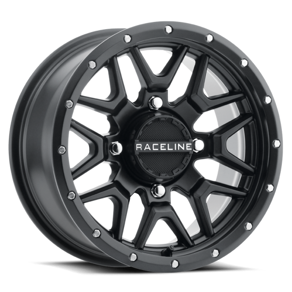 Raceline A94B Krank 15x7in / 4x137 BP / 10mm Offset / 110.18mm Bore - Satin Black Wheel - Bull Strap