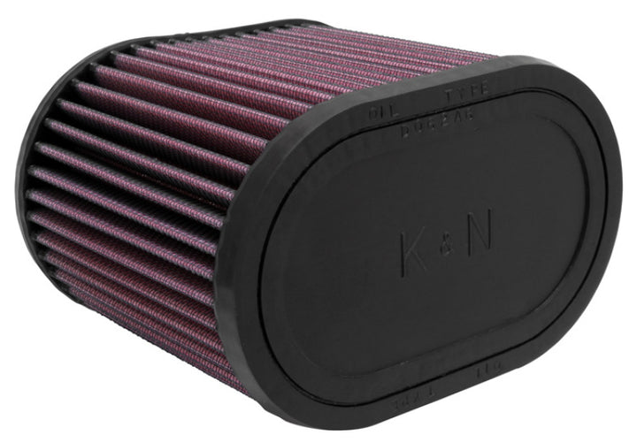K&N Universal Oval Clamp-On Air Filter 2-3/4in Flange 6-1/4in Length 4in Width 5in Height - Bull Strap