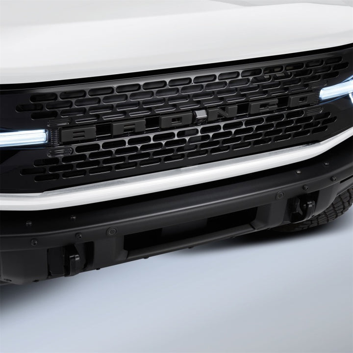 Ford Racing 2021+ Bronco Grille Lettering Overlay Kit - Black - Bull Strap