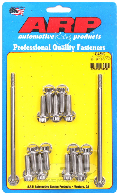 ARP Chevy LS1 LS2 Stainless Steel 12 Point Oil Pan Bolt Kit - Bull Strap