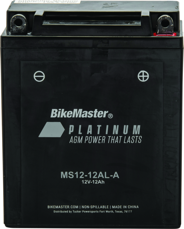 BikeMaster AGM Battery - MS12-12AL-A - Bull Strap