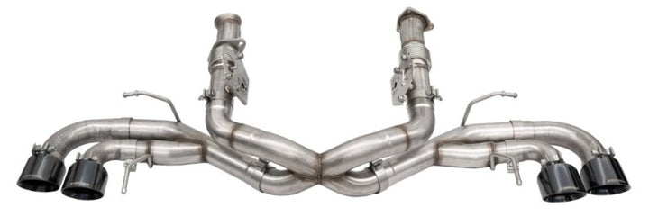 Corsa 2020-25 Corvette C8 3in Xtreme Cat-Back Exhaust 4.5in Black Quad Tips - Deletes stock AFMValve - Bull Strap