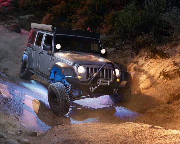 KC HiLiTES C-Series RGB LED Rock Light Kit (Incl. Wiring) - Set of 6 - Bull Strap