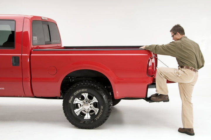 AMP Research 1999-2016 Ford F-250/350/450 BedStep - Black - Bull Strap