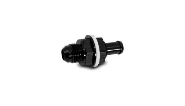 Vibrant Bulkhead Fuel Cell Adapter -6AN Male Flare x 5/16in Barb - Bull Strap