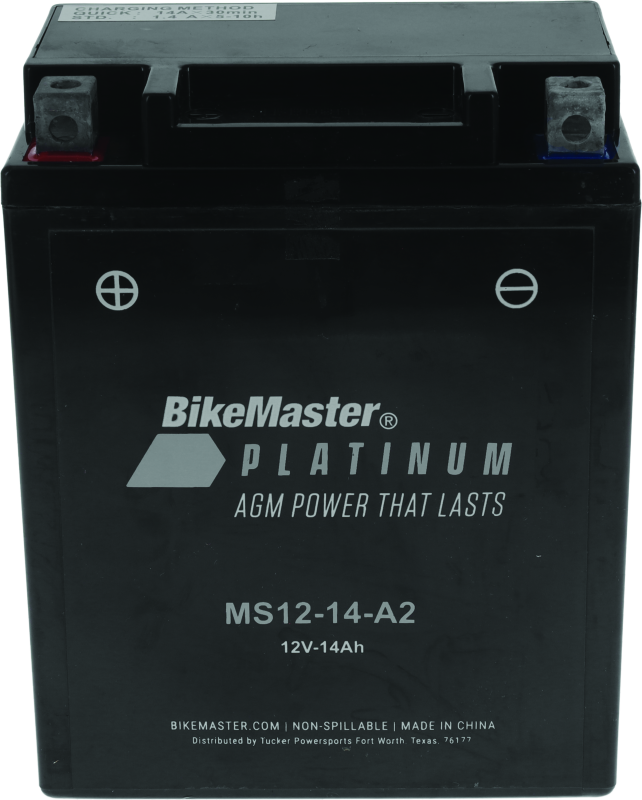 BikeMaster AGM Battery - MS12-14-A2 - Bull Strap