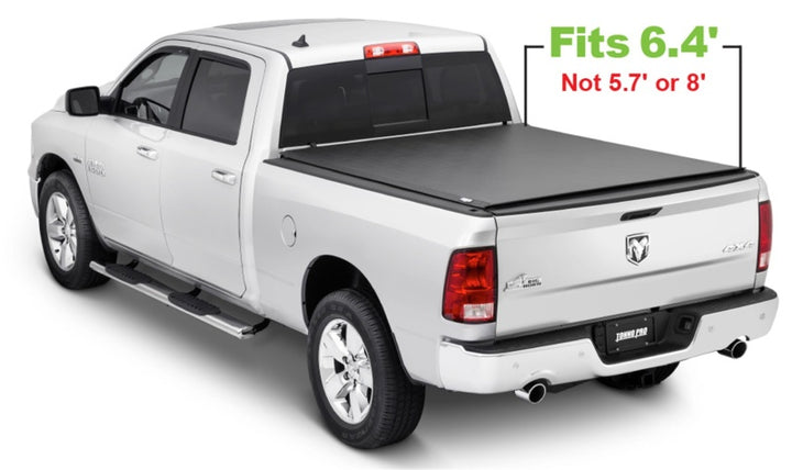 Tonno Pro 09-19 Dodge RAM 1500 6.4ft Fleetside Lo-Roll Tonneau Cover - Bull Strap