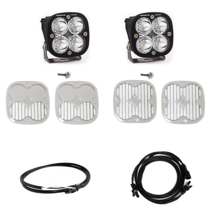 Baja Designs 2021+ Ford Bronco A Piller Light Kit Squadron Sport Spot w/Upfitter - Bull Strap