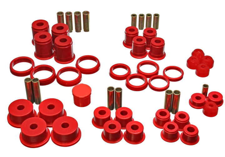 Energy Suspension 84-01 Jeep Cherokee/Wagoneer/Comanche Red Hyper-Flex Master Bushing Set - Bull Strap