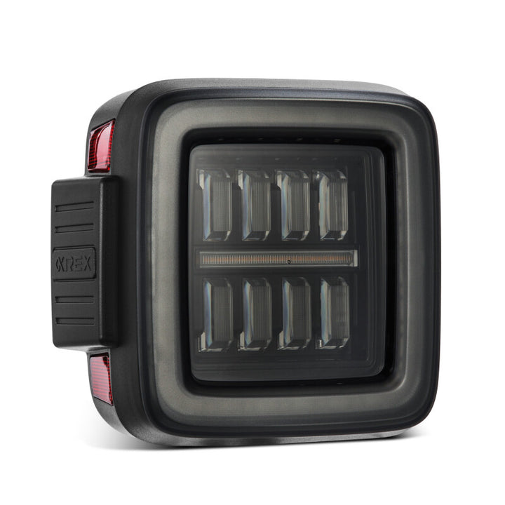 AlphaRex 18-23 Jeep Wrangler JL NOVA Prismatic LED Taillights Alpha-Black - Bull Strap