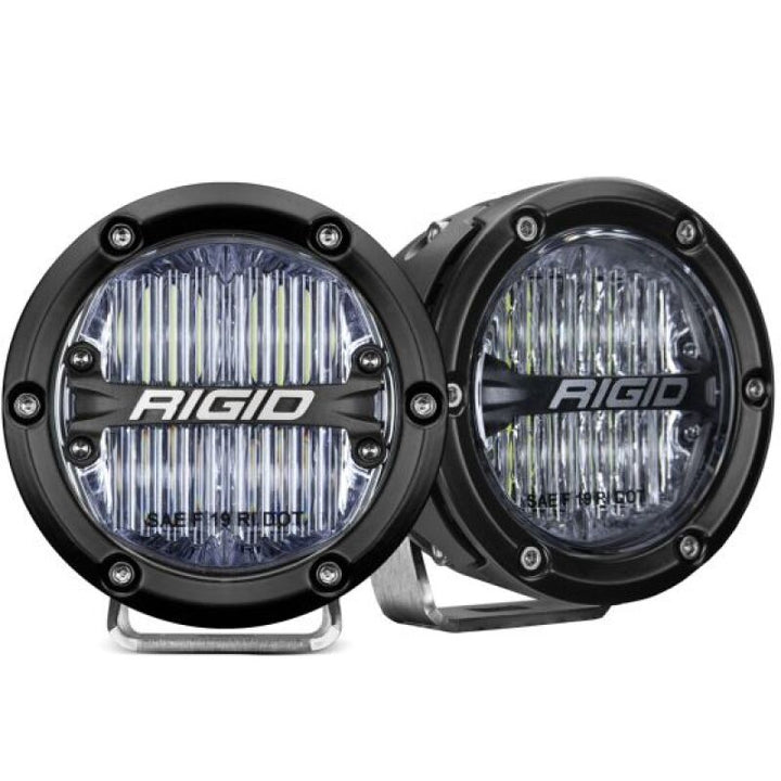 Rigid Industries 360-Series 4in LED SAE J583 Fog Light - White (Pair) - Bull Strap