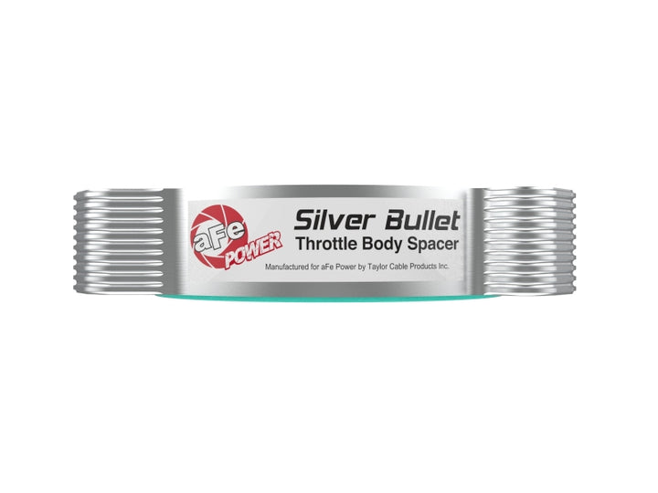 aFe 2020 Vette C8 Silver Bullet Aluminum Throttle Body Spacer Works w/ Factory Intake Only - Silver - Bull Strap