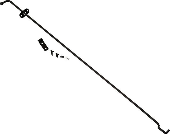 Kentrol 72-86 Jeep Wrangler CJ Hood Prop Rod - Powdercoat Black - Bull Strap
