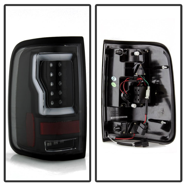 Spyder 04-08 Ford F-150 Projector Tail Lights - Light Bar DRL LED - Black ALT-YD-FF15004V2-LBLED-BK - Bull Strap