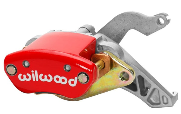 Wilwood Caliper-MC4 Mechanical-L/H - Red w/ Logo 1.19in Piston .81in Disc - Bull Strap