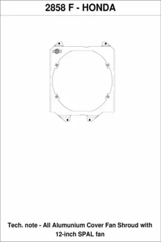 CSF 92-00 Honda Civic All-Aluminum Fan Shroud w/12in SPAL Fan - Bull Strap