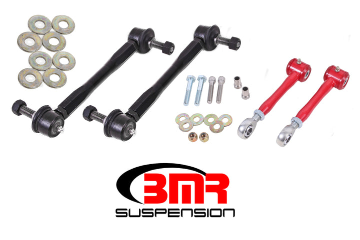 BMR 16-17 6th Gen Camaro Front and Rear Sway Bar End Link Kit - Red - Bull Strap