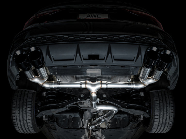 AWE 22-24 Audi 8Y S3 Track Edition Exhaust  - Diamond Black Tips - Bull Strap