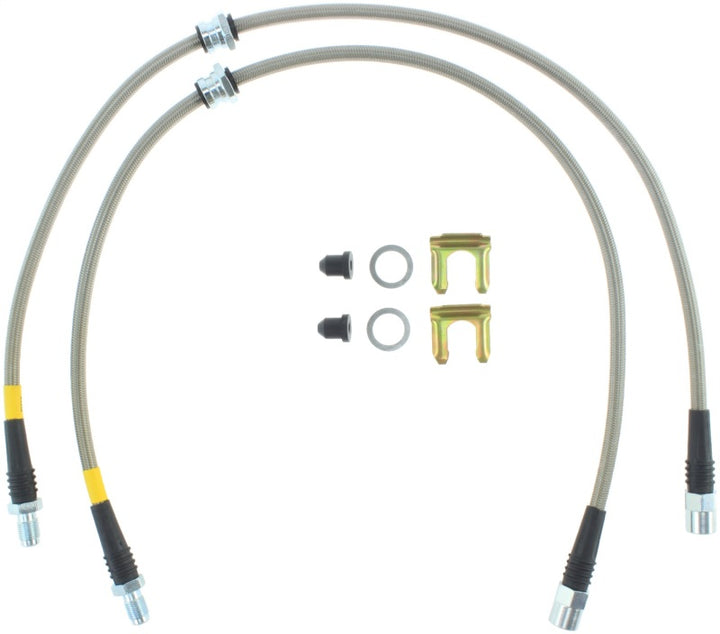 StopTech 07-12 BMW X5 / 09-12 X6 SS Front Brake Lines - Bull Strap