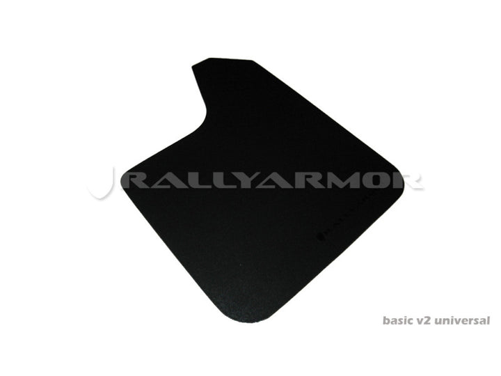 Rally Armor Universal Fit (No Hardware) Basic Black Mud Flap w/ Pink Logo - Bull Strap