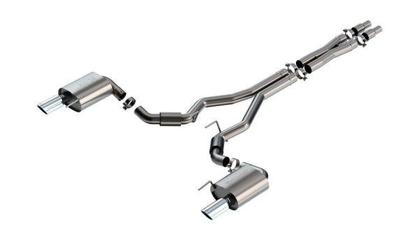 Borla 2024 Ford Mustang GT 5.0L V8 w/o Active Exhaust S-Type Cat-Back Exhaust System - Bull Strap