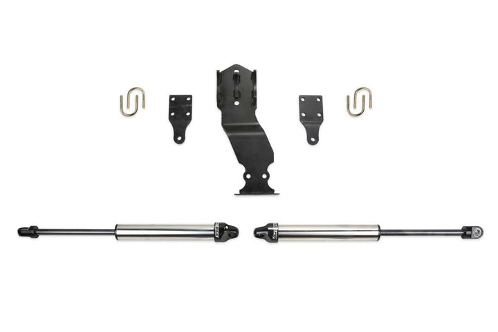 Fabtech 17-21 Ford F250/F350 4WD Dual Steering Stabilizer System w/DL 2.25 Shocks - Bull Strap