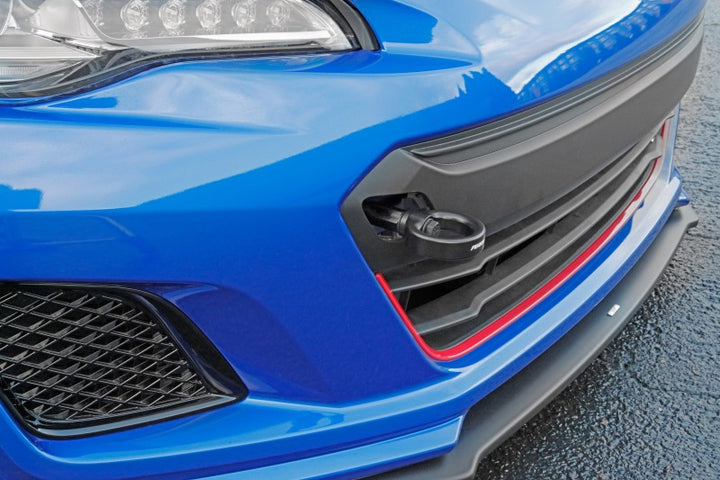 PERRIN 18-21 Subaru WRX & STI / 13-25 BRZ / 17-20 Toyota 86 Tow Hook Kit (Front) - Flat Black - Bull Strap