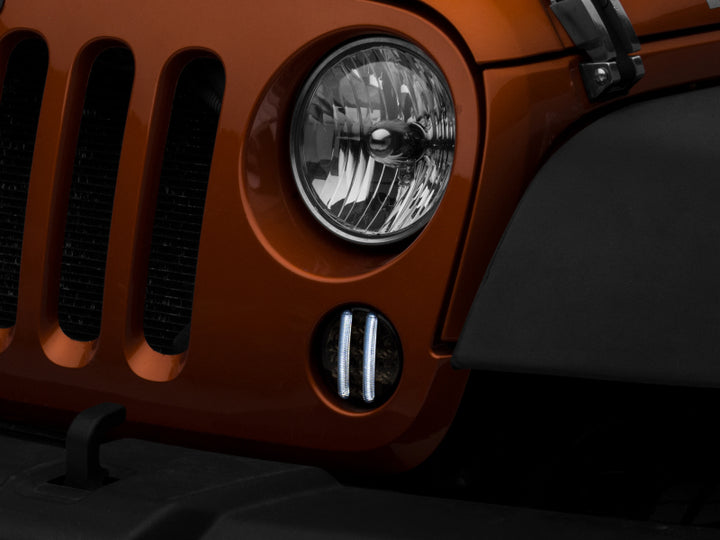 Raxiom 07-18 Jeep Wrangler JK Axial Series LED Front Turn Signals (Smoked) - Bull Strap