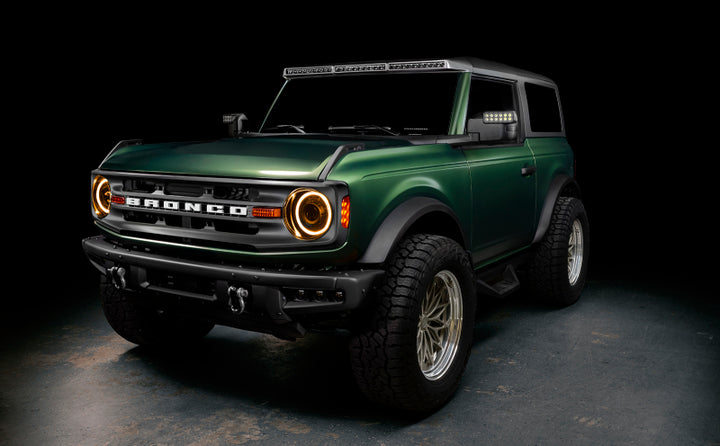 Oracle 2021+ Ford Bronco Oculus  Bi-LED Projector Headlights - Amber/White Switchback - Bull Strap