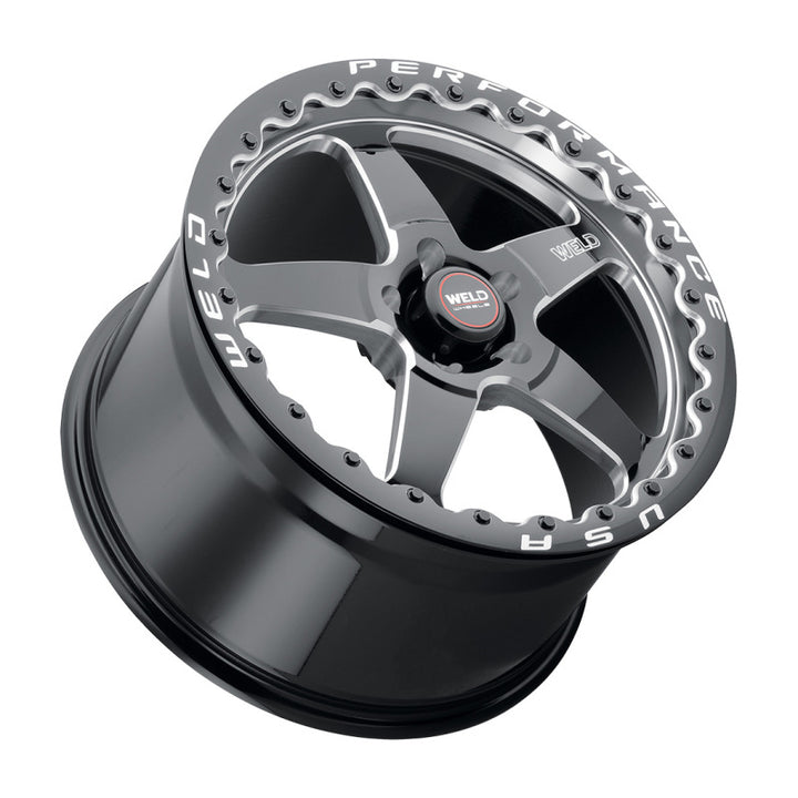 Weld S904 17x10 Ventura Bead Lock 5x120 ET42 BS7.15 Gloss BLK MIL DIA 78.1 - Bull Strap