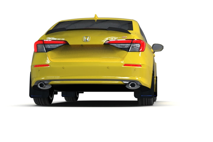 Rally Armor 22-25 Honda Civic/Civic Si/Sport Black UR Mud Flap w/Grey Logo - Bull Strap