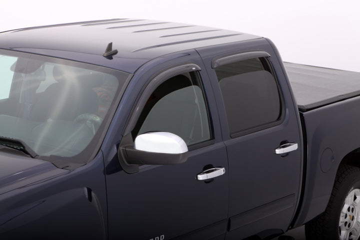 AVS 07-13 Chevy Avalanche Ventvisor Outside Mount Window Deflectors 4pc - Smoke - Bull Strap