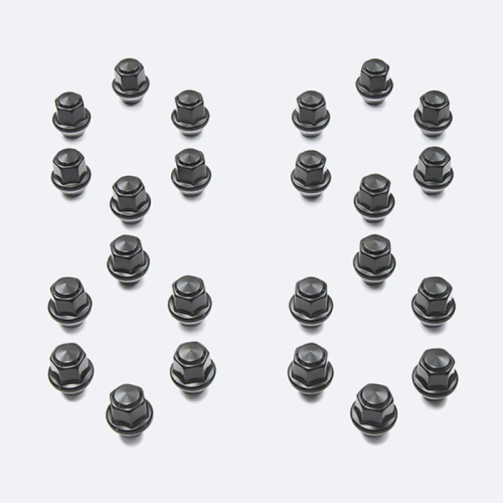 Ford Racing M14 x 1.5 Black Lug Nut - Set of 24 - Bull Strap