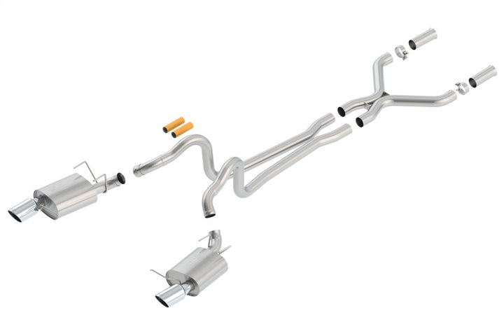 Borla 13-14 Mustang GT/Boss 302 5.0L V8 RWD Single Split Rear Exit ATAK Catback Exhaust - Bull Strap