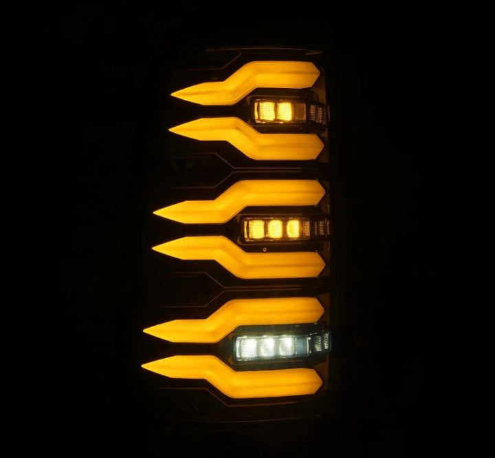 AlphaRex 99-06 Chevrolet Silverado Sierra LUXX-Series LED Tail Lights Alpha-Black - Bull Strap