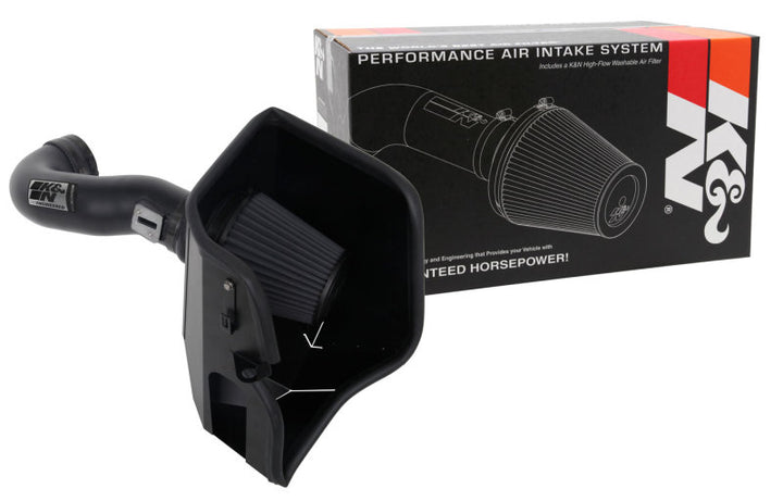 K&N 2019 Chevrolet Silverado 1500 5.3L V8 Black Performance Intake Kit - Bull Strap