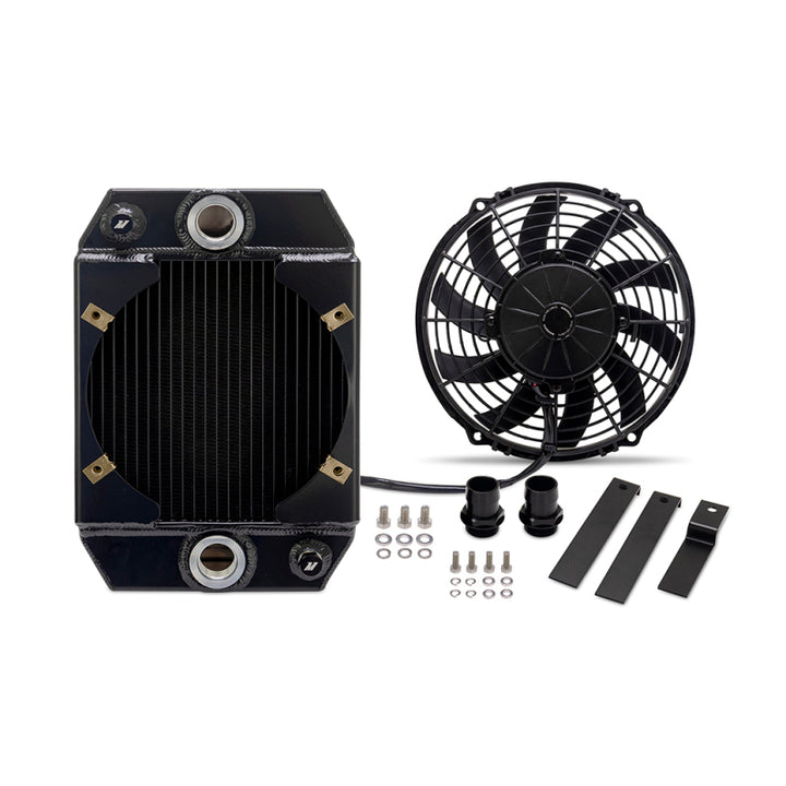 Mishimoto Universal Drag Race Performance Aluminum Radiator - Black - Bull Strap