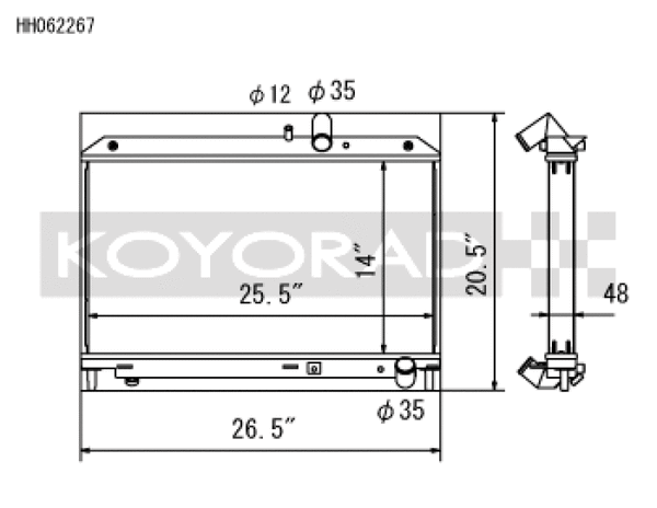 Koyo 09-11 Mazda RX-8 1.3L (MT) Radiator - Bull Strap